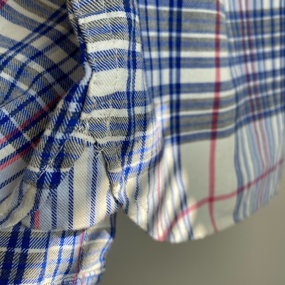 Talbots plaid exsmall shirt. Blue and red wht - Picture 8 of 8